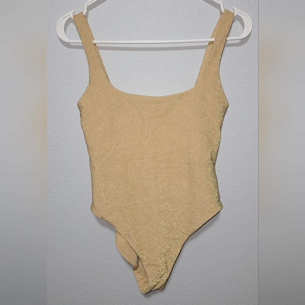 Aerie Gold Glitter Womens Swimsuit